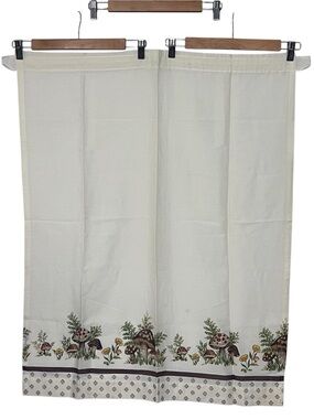 Vintage Merry Mushroom Curtain Panel 1.25" Rod Pocket 28" W 35.5" L READ